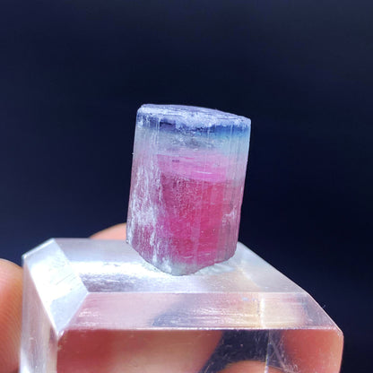 Watermelon Tourmaline Crystal, Raw Tourmaline Gemstone, Blue Cap Tourmaline