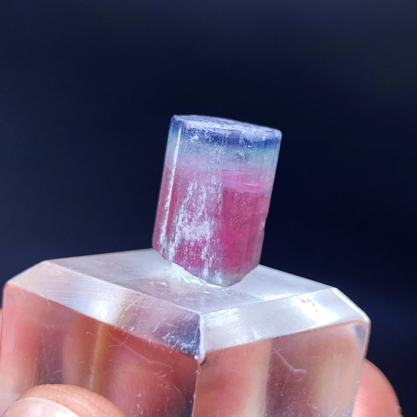 Watermelon Tourmaline Crystal, Raw Tourmaline Gemstone, Blue Cap Tourmaline
