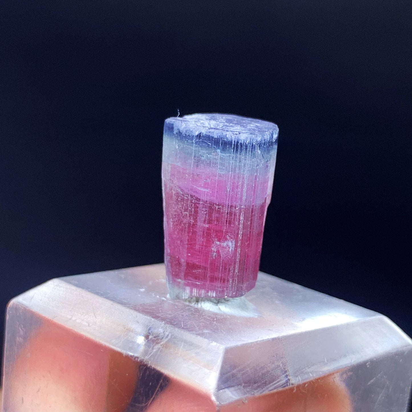 Watermelon Tourmaline Crystal, Raw Tourmaline Gemstone, Blue Cap Tourmaline
