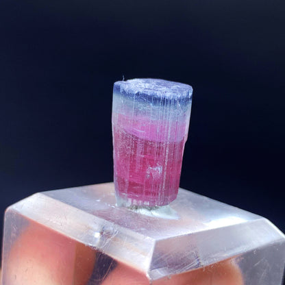 Watermelon Tourmaline Crystal, Raw Tourmaline Gemstone, Blue Cap Tourmaline