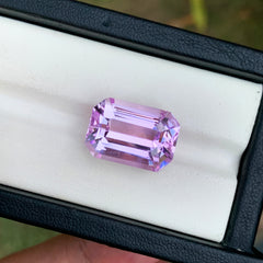 Lilac Kunzite Ring Stone, Emerald Cut Pink Kunzite Gemstone For Jewelry