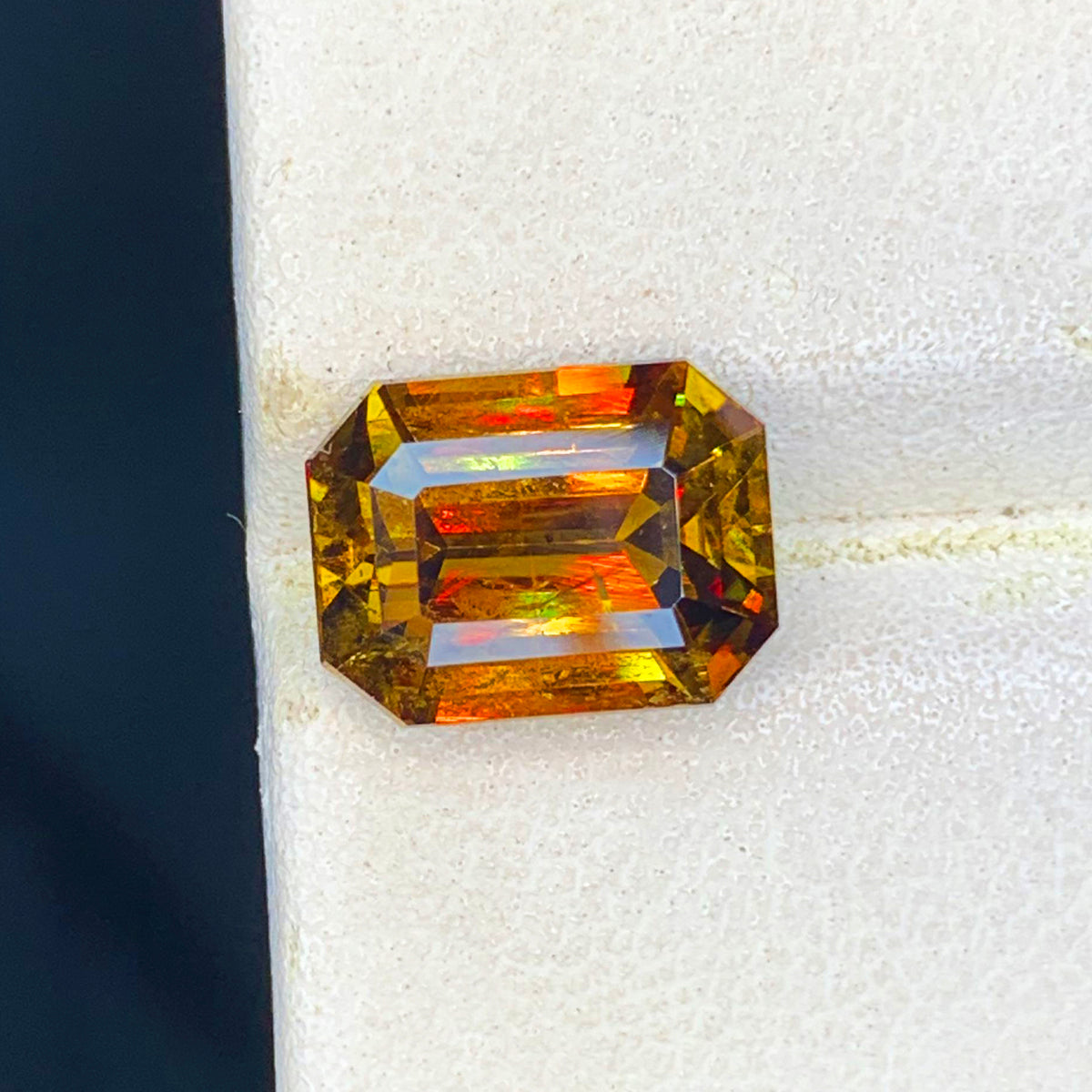 Full Fire Sphene Ring Gemstone, Flawless Sphene Stone, Natural Sphene Loose Gem, Custom Emerald Cut Wedding Ring Stone