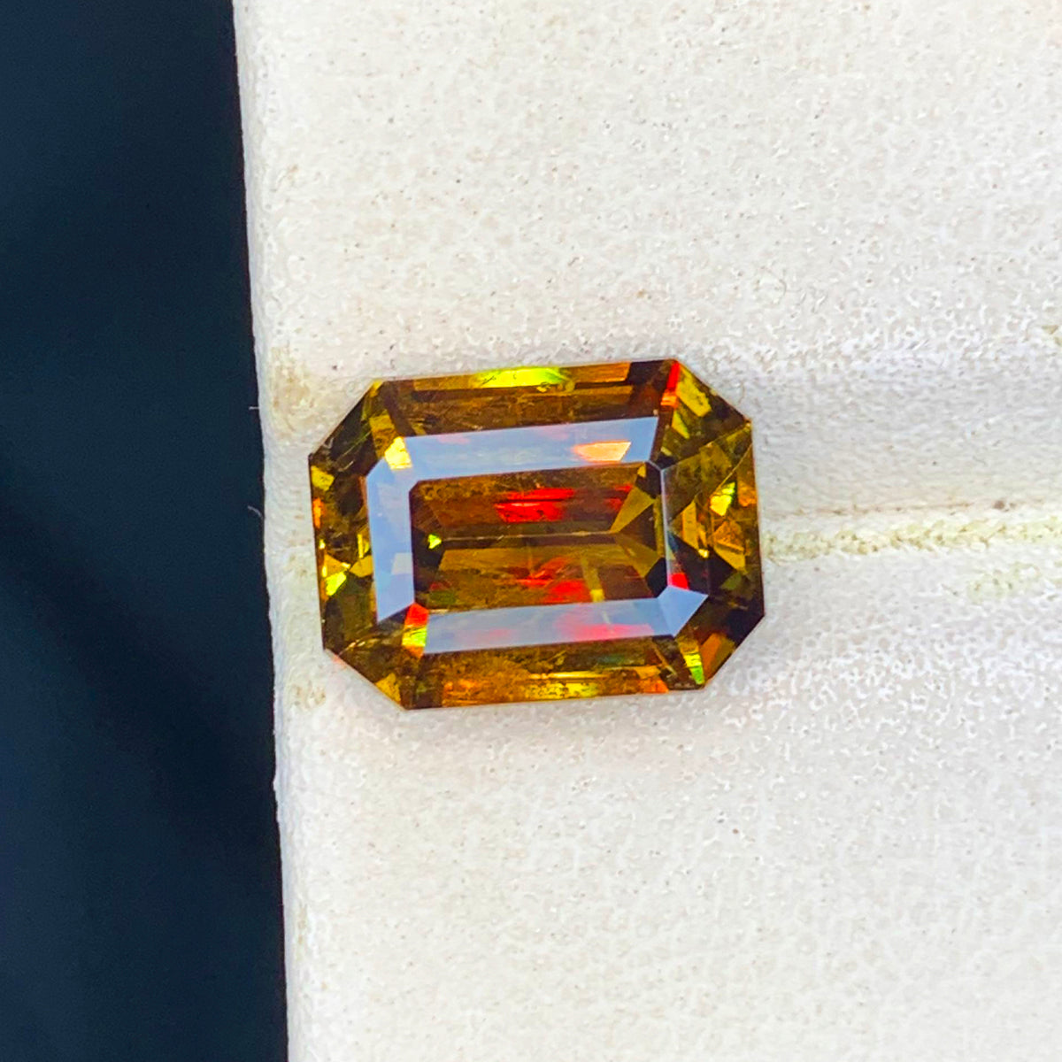 Full Fire Sphene Ring Gemstone, Flawless Sphene Stone, Natural Sphene Loose Gem, Custom Emerald Cut Wedding Ring Stone