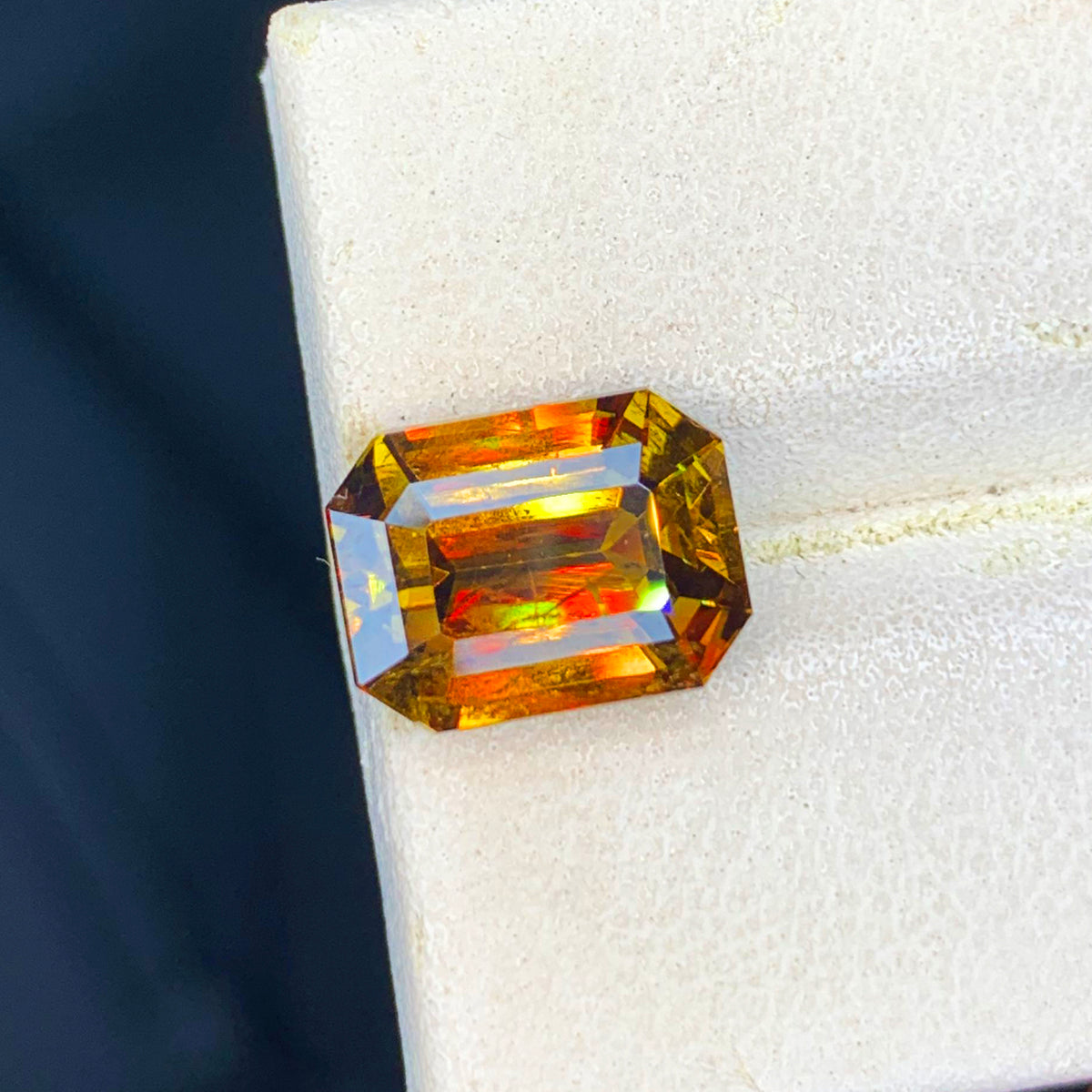 Full Fire Sphene Ring Gemstone, Flawless Sphene Stone, Natural Sphene Loose Gem, Custom Emerald Cut Wedding Ring Stone