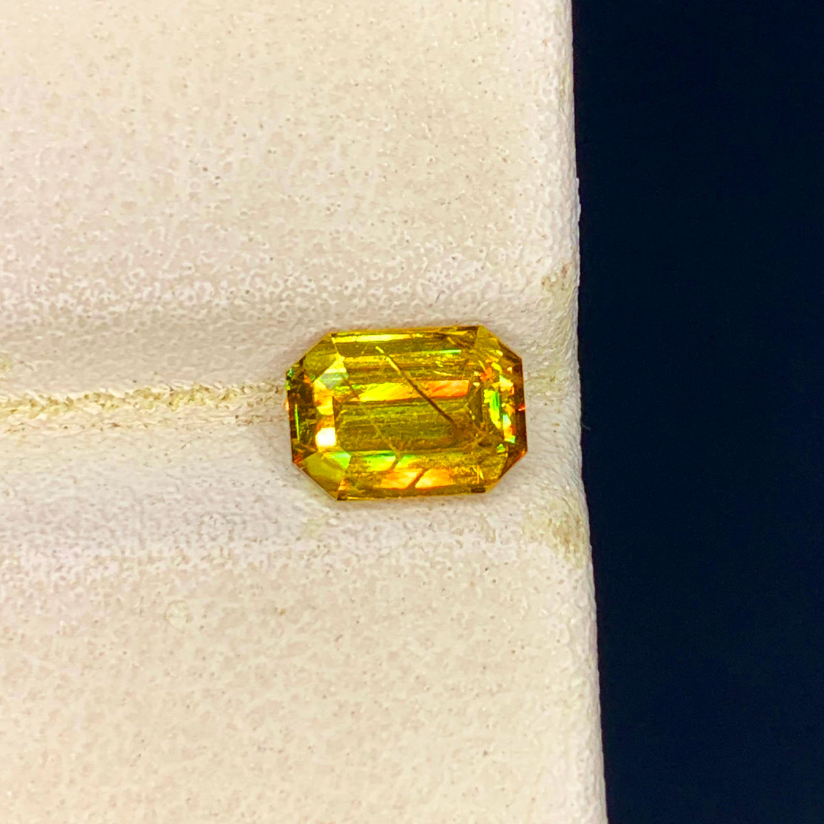 Yellow Sphene Emerald Cut Gemstone, 7x5mm High Fire Gem, Natural Loose Ring Stone, Custom Fine Jewelry Gem