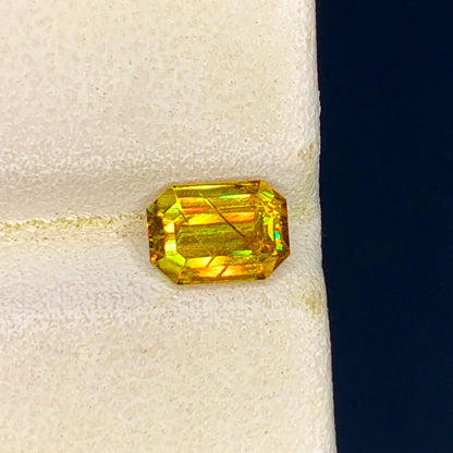 Yellow Sphene Emerald Cut Gemstone, 7x5mm High Fire Gem, Natural Loose Ring Stone, Custom Fine Jewelry Gem