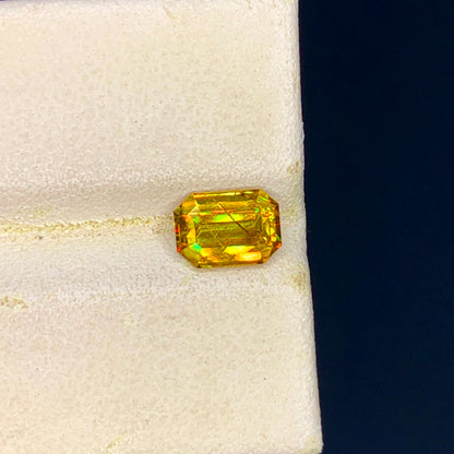 Yellow Sphene Emerald Cut Gemstone, 7x5mm High Fire Gem, Natural Loose Ring Stone, Custom Fine Jewelry Gem