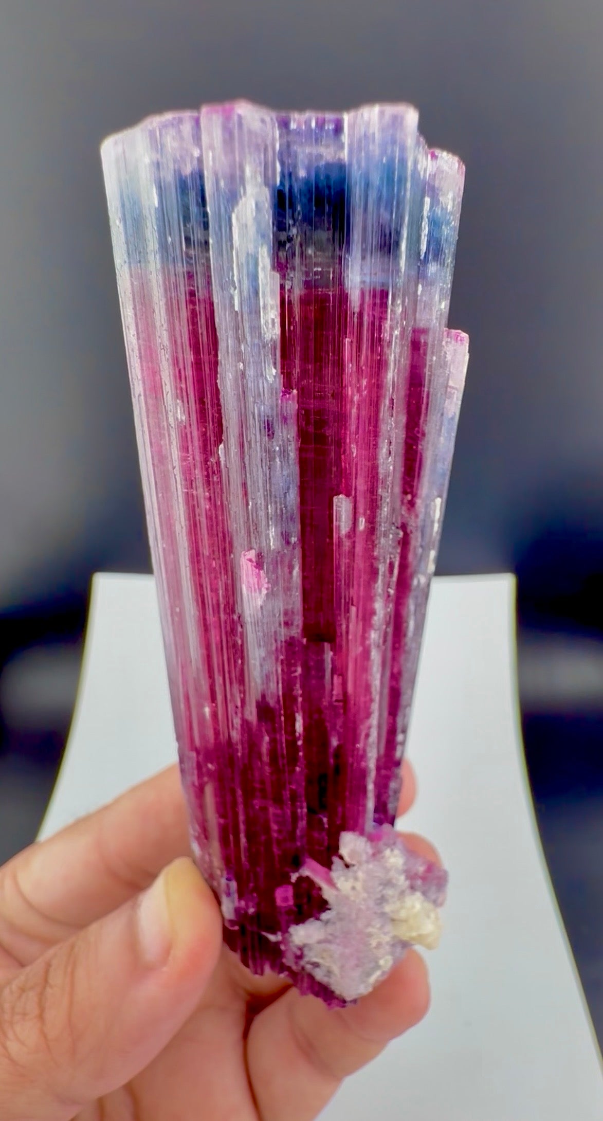 Blue Cap Tourmaline Crystal from Afghanistan, 213 gram