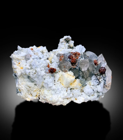 Red Garnet Crystals With Quartz and Feldspar Mineral Specimen From Skardu Pakistan - 443 gram