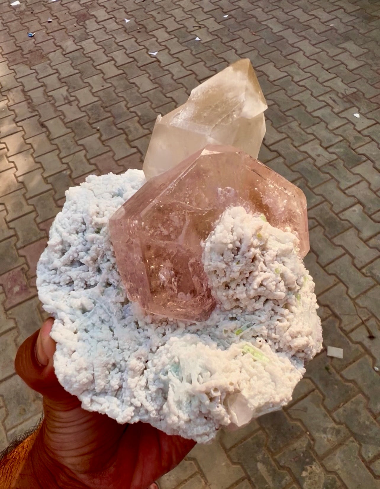 Morganite with Tourmalines, Quartz and Albite from Afghanistan, 1412 gram