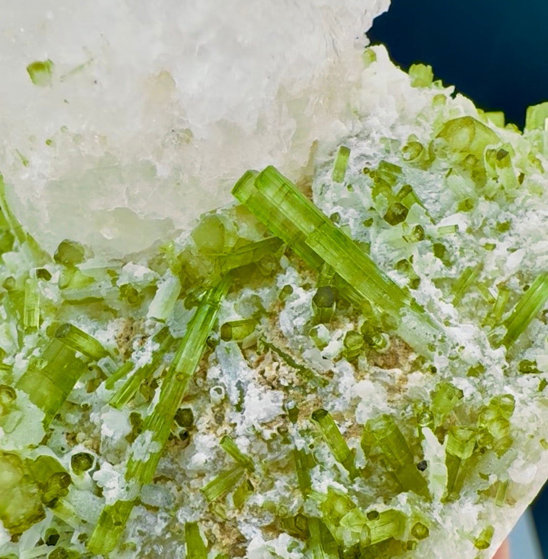 Pollucite with Green Tourmalines from Pakistan, 322 gram