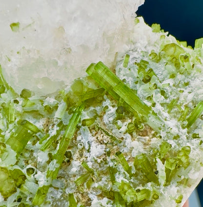 Pollucite with Green Tourmalines from Pakistan, 322 gram