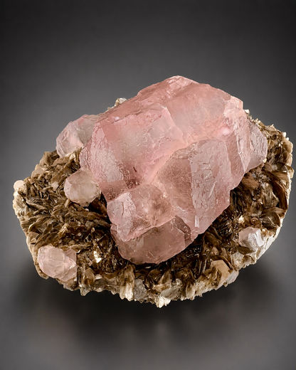 Pink Fluorite on Mica Matrix from Chumar Bakhoor Pakistan, 1619 gran