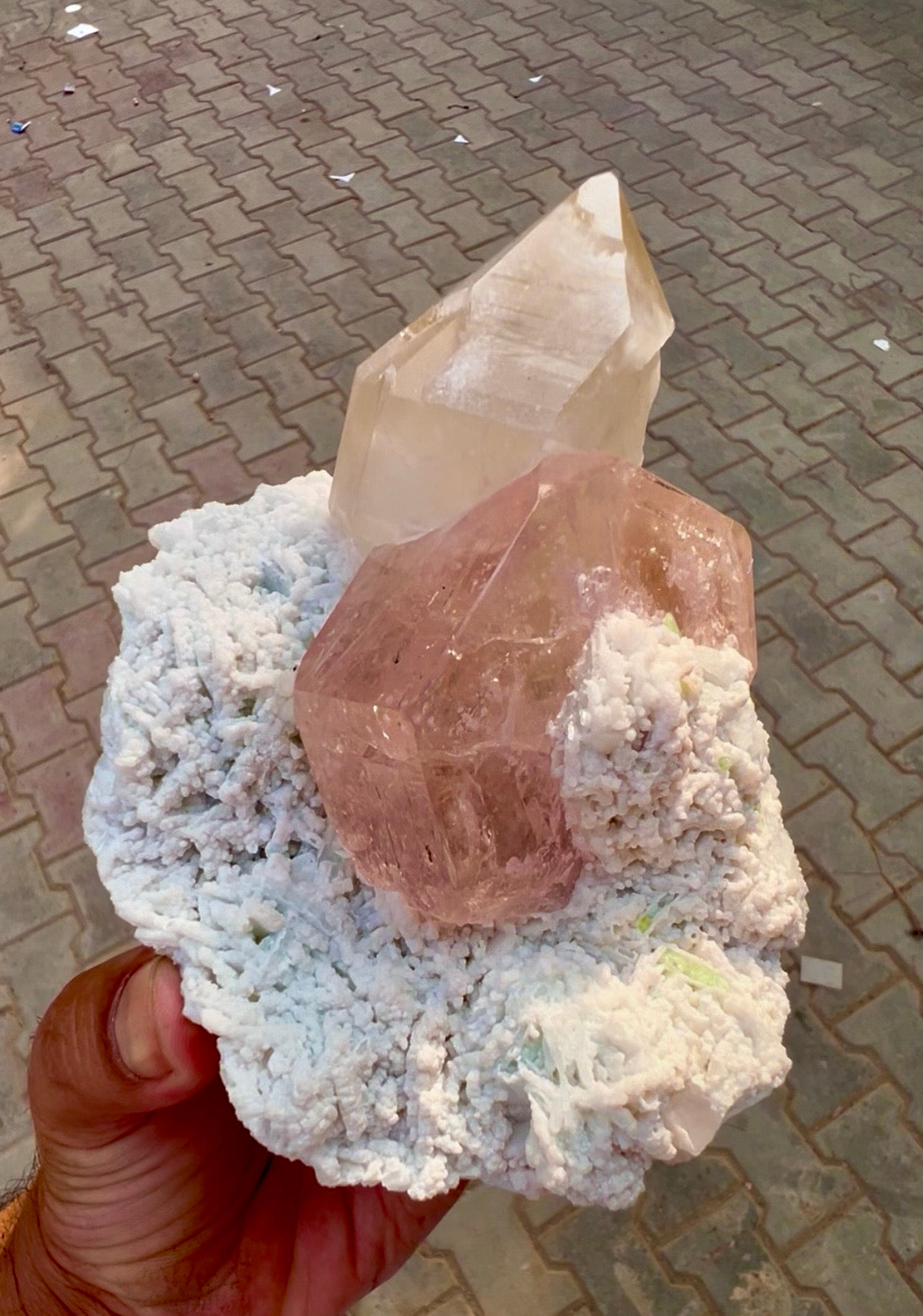 Morganite with Tourmalines, Quartz and Albite from Afghanistan, 1412 gram