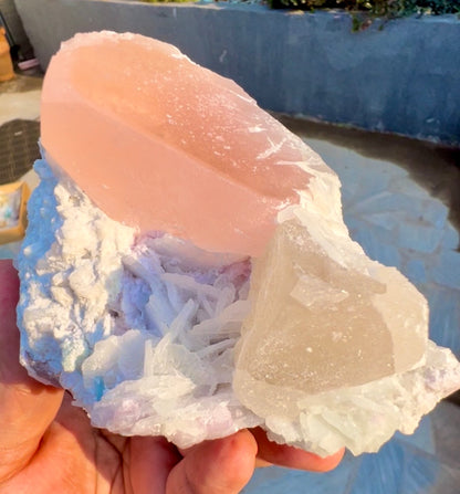 Morganite with Lepidolite, Quartz and Cleavlandite albite specimen from Afghanistan, 406 gram
