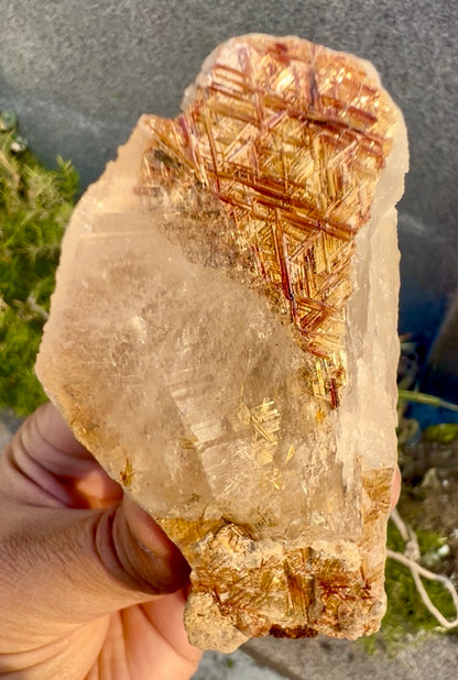 Sagenite Rutile on Quartz Crystal Specimen, Pakistan, 199 gram