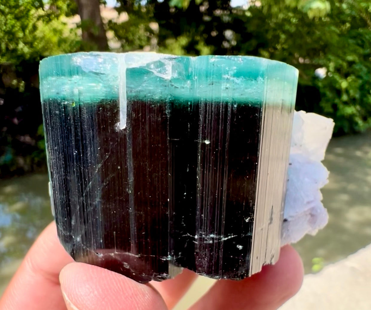 Blue Cap Tourmaline, Pink Lepidolite, Quartz and Albite specimen from Afghanistan, 205 gram