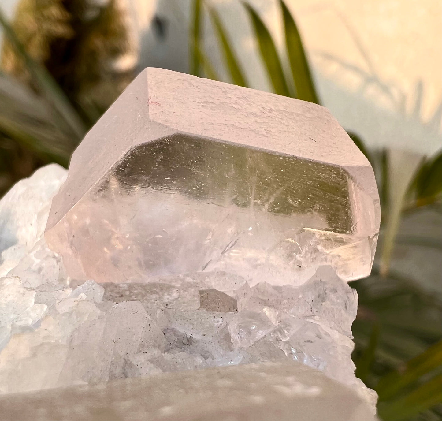 Morganite crysal with Quartz and Cleavlandite Albite from Afghanistan, 125 gram