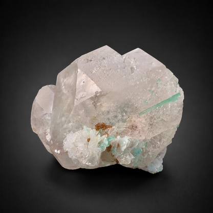 Bicolor Beryl Morganite Aquamarine with Green Tourmaline, Microlite and Albite from Afghanistan, 576 gram