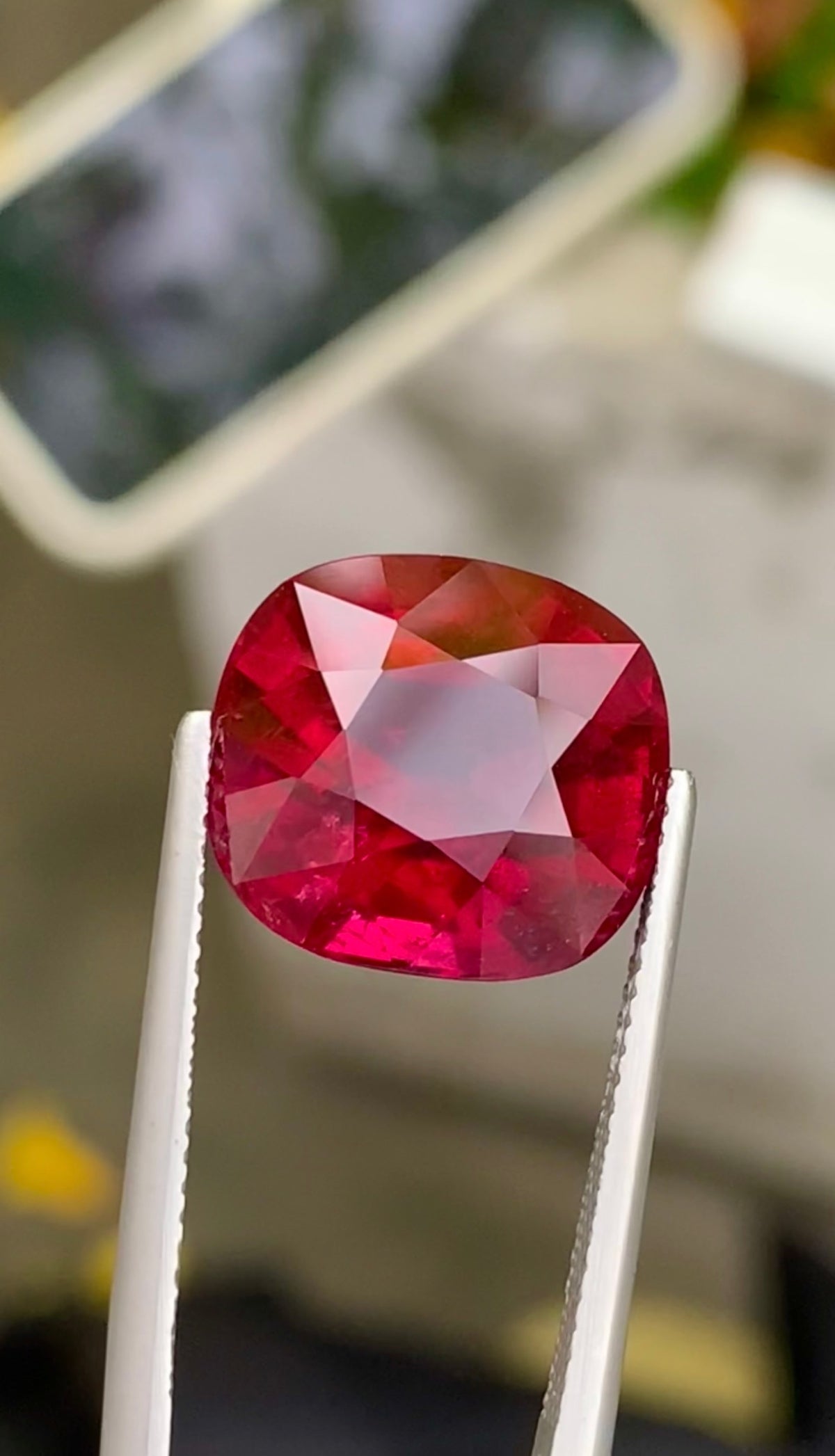 Neon Red Rubellite Tourmaline Gemstone, 11.81 ct