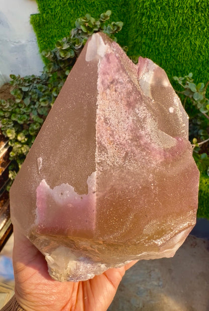 Crystallized Rose Quartz with Tourmaline on Smoky Quartz from Afghanistan, 2025 gram