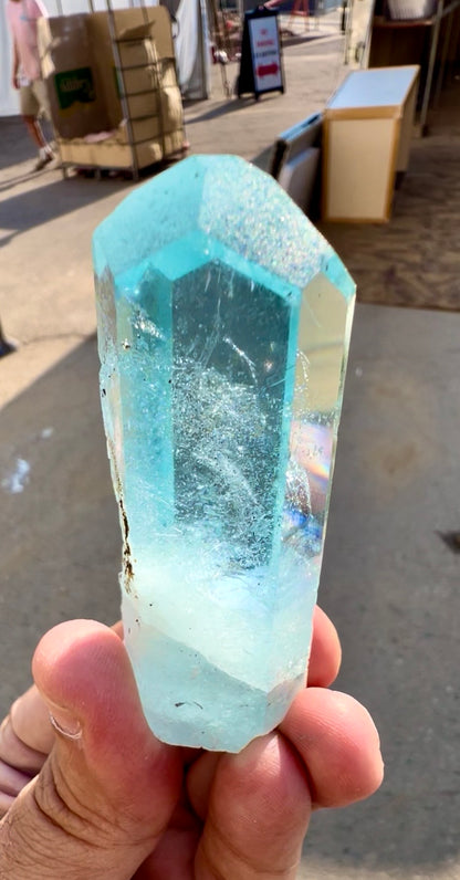 Aquamarine crystal with Diamond cut termination from Pakistan , 63 gram