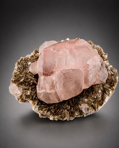Pink Fluorite on Mica Matrix from Chumar Bakhoor Pakistan, 1619 gran