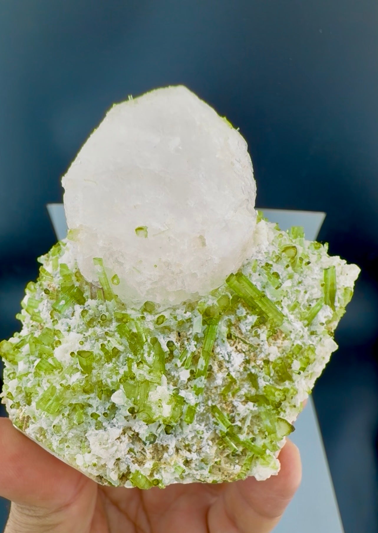 Pollucite with Green Tourmalines from Pakistan, 322 gram