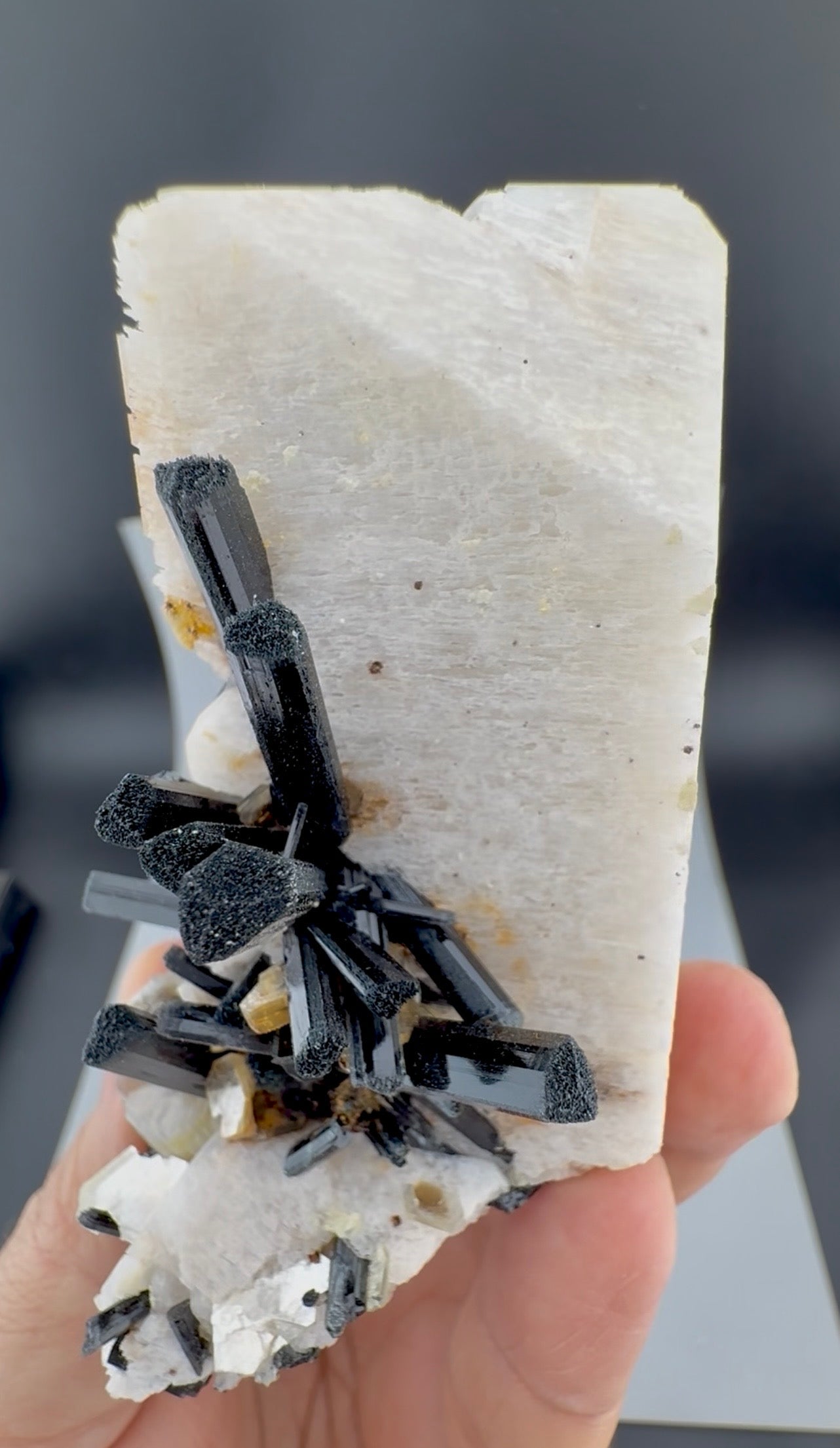 Schorl Tourmaline crystals on Microcline Feldspar from Pakistan, 186 gram