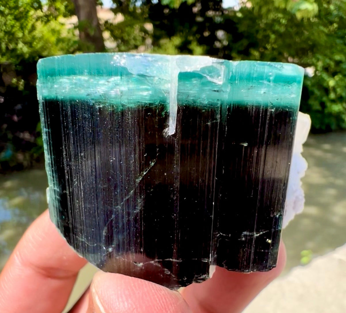 Blue Cap Tourmaline, Pink Lepidolite, Quartz and Albite specimen from Afghanistan, 205 gram