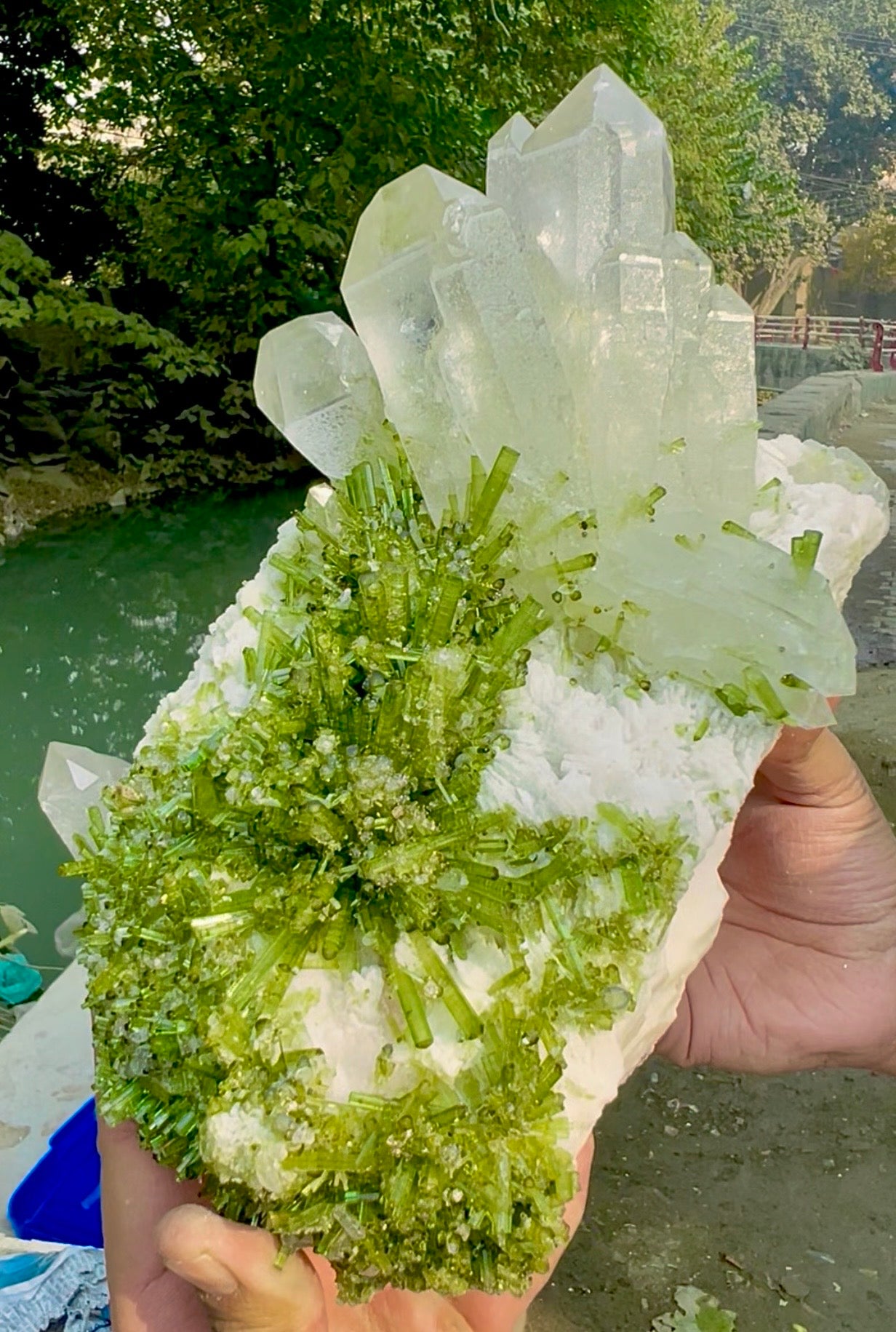 Tourmaline Crystals Cluster with Quartz on matrix from Chapu Mine Pakistan, 7014 gram