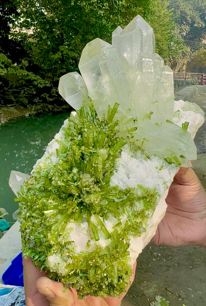 Tourmaline Crystals Cluster with Quartz on matrix from Chapu Mine Pakistan, 7014 gram