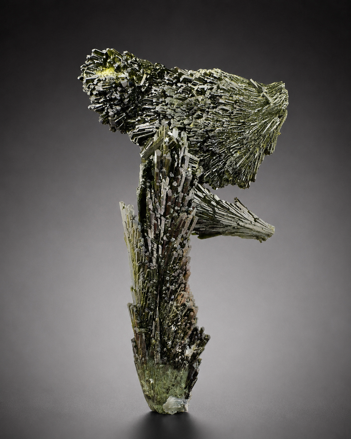 Green Epidote Crystal Specimen with Custom Base, 92 gram