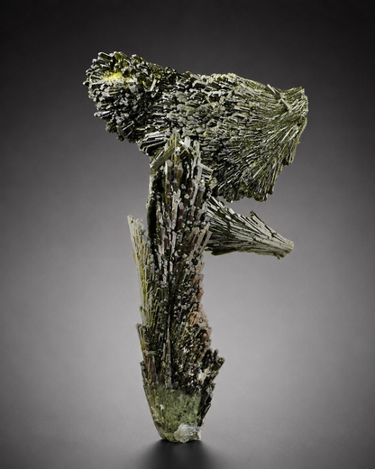 Green Epidote Crystal Specimen with Custom Base, 92 gram