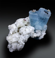 Aquamarine Specimen, Aquamarine Crystals with Herderite, Garnet, Schorl and Albite Mineral Specimen, Aquamarine For Sale 202 Gram