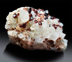 Red Garnet Crystals Cluster with Quartz, Natural Garnet, Garnet Stone, Garnet Rough, Fine Mineral, Garnet Specimen - 743 g