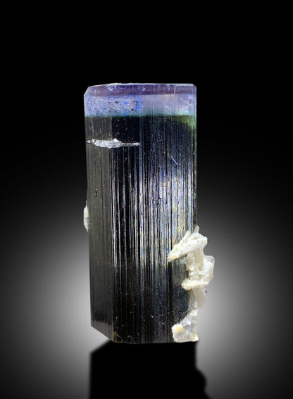 Blue Cap Tourmaline Crystal with Cleavelandite Albite, Natural Tourmaline, Raw Tourmaline, Tourmaline From Paproke Afghanistan - 47 gram