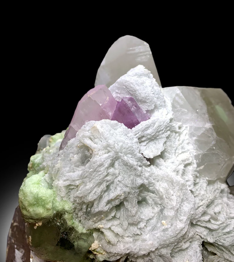 Natural Pink Color Kunzite with Green Tourmalines, Quartz and Cleavelandite Albite, Mineral Specimen, Raw Mineral, Kunzite Specimen - 8.2 Kg