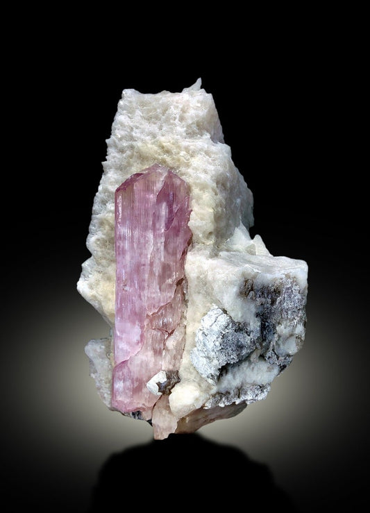 Natural Pink Color Kunzite Crystal on Feldspar, Kunzite Specimen, Raw mineral, Kunzite from Nuristan, Afghanistan - 2010 gram