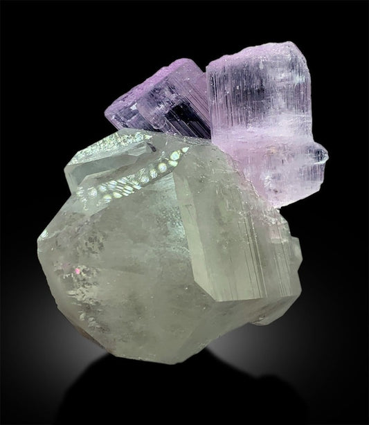 Pink Kunzite Specimen, Kunzite Crystal on Quartz, Natural Kunzite, Kunzite for sale, Healing Crystal, Chakra Crystal, Mineral Specimen, 151g