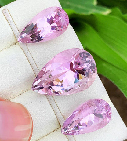 Cotton Candy Pink Kunzites, Pear Shape Kunzite Gemstones Set, Light Pink Loose Kunzite For Jewelry Making, Excellent Quality Kunzites 43 CT