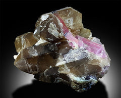 Bicolor Tourmaline Crystals with Lepidolite and Smoky Quartz from Paproke Afghanistan - 810 g , 135*96 mm