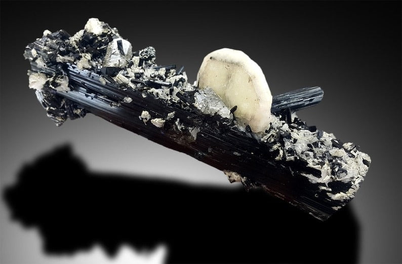 Apatite Crystal with Topaz Schorl and Albite Mineral Specimen from Skardu Pakistan - 325 Gram