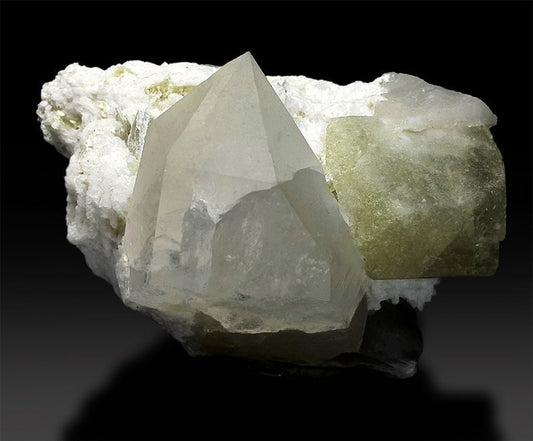 Green Herderite | Herderite Crystal | Herderite Specimen | Herderite with Quartz | Rare Herderite | Rare Mineral | Rare Stone | 272 g