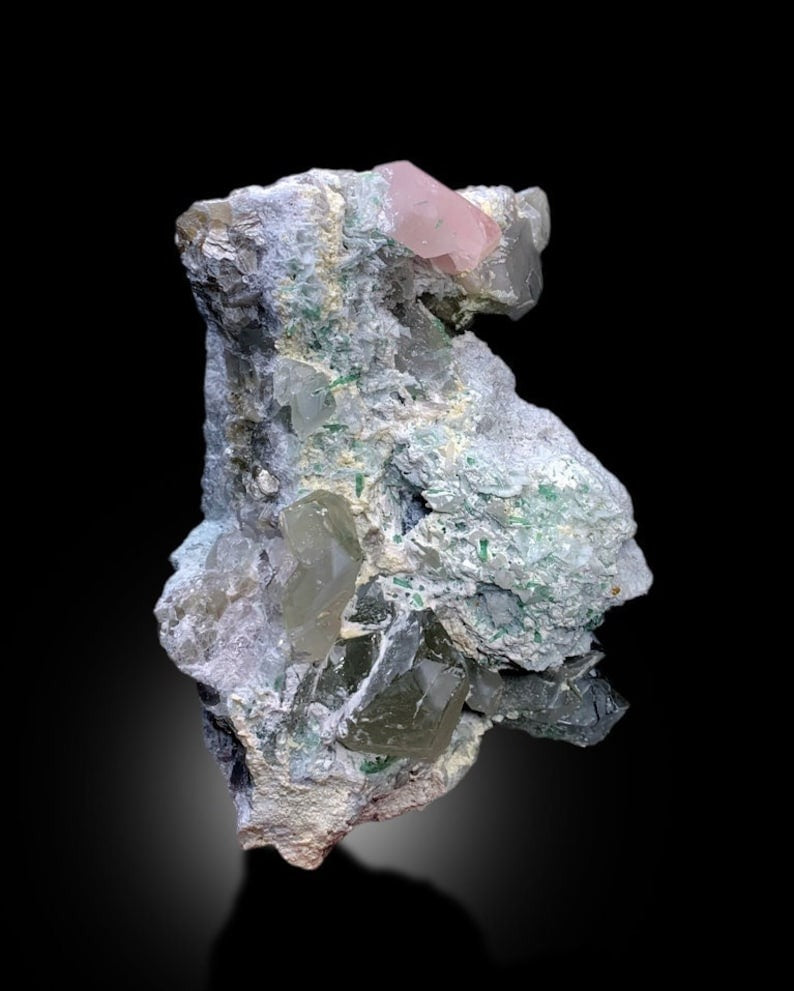 Pink Morganite With Green Tourmalines Quartz and Cleavelandite Albite Mineral Specimen From Afghanistan - 2713 gram