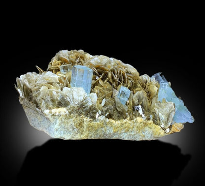 Aquamarine Specimen, Aquamarine Crystals on Muscovite Mica, Natural Aquamarine, Aquamarine for sale, Mineral Specimen, Raw Gemstone, 2125 g