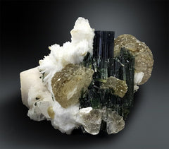 Blue Cap Tourmaline with Phlogopite Mica Albite and Feldspar, Tourmaline Specimen, Mineral Specimen, Tourmaline Crystals, 211 g