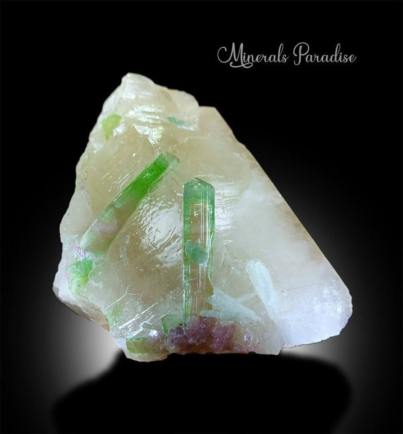 Watermelon Tourmaline Crystals with Lepidolite, Tourmaline on Qyartz, Natural Tourmaline, Mineral Specimen 697 g
