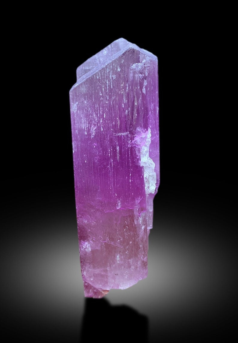 Fluorescent Pink Kunzite Crystal, Double Terminated Kunzite, Raw Mineral, Crystal Specimen, Kunzite from Afghanistan - 320 gram