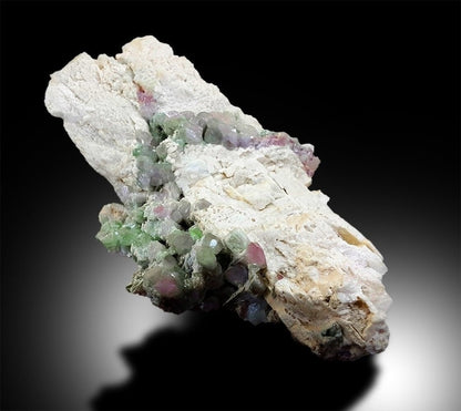 Watermelon Tourmaline Crystals on Feldspar, Natural Tourmaline, Tourmaline Stone, Tourmaline from Paprock Afghanistan - 451 Gram